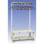 Cloakroom Unit with Hangers - Cream 5 Hangers - Length 1000 mm