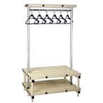 Cloakroom Unit with Hangers - Cream 24 Hangers - Length 2000 mm