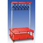 Cloakroom Unit with Hangers - Red 10 Hangers - Length 1000 mm