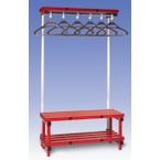Cloakroom Unit with Hangers - Red 12 Hangers - Length 2000 mm