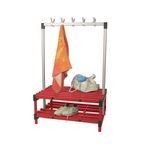 Double Bench with Hooks - Red 12 Hooks - Length 1000 mm
