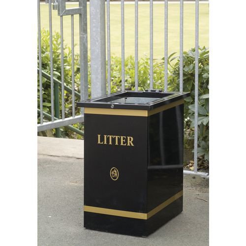 Open top victorian style outdoor litter bin
