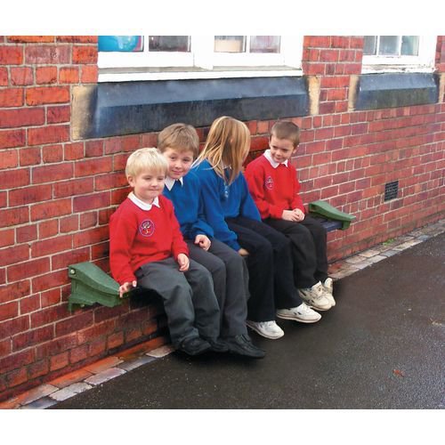 Recycled plastic wall mounted bench - emerald