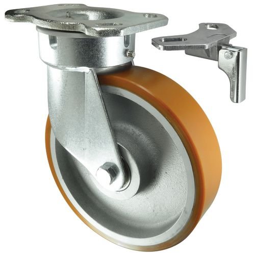 250mm Fabricated Steel Castor - Swivel With 4 Station Lock