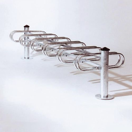 Post mounted modular cycle stand - galvanised - double sided - 12 bike capacity