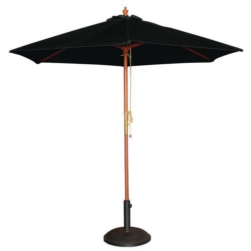 Outdoor parasols with wooden pole - 2.5m Black