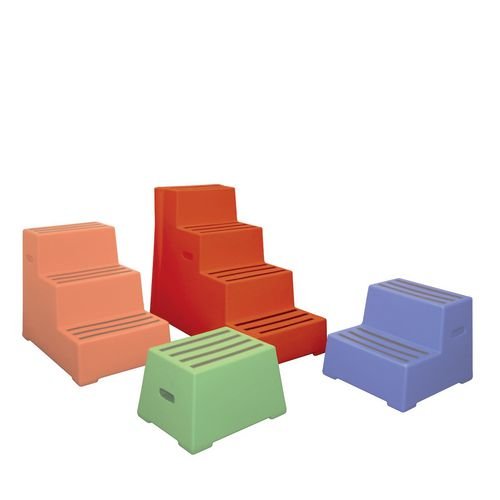 Safety Step, Plastic - 4 Step  Red - -