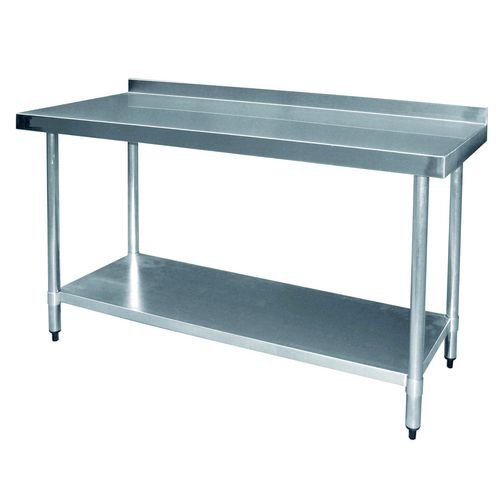 Value stainless steel top preparation tables with 60mm upstand