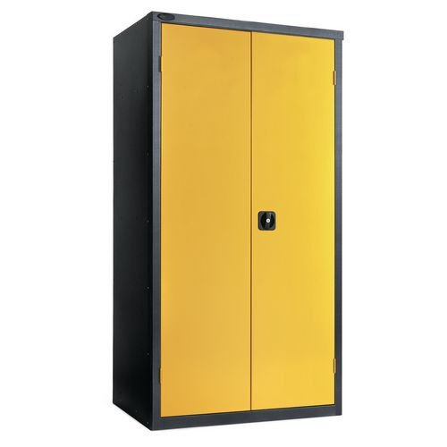 Black carcass cupboard - yellow doors, 1780mm high with 3 shelves