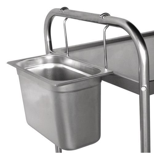 Hanging refuse container for stainless steel trolley