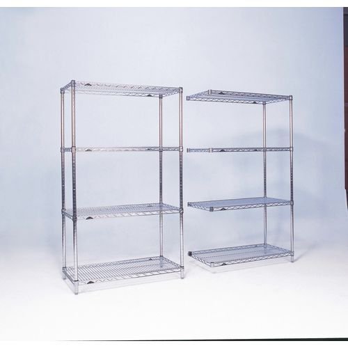 Slingsby chrome wire shelving system add-on bay - 4 shelf levels, height 1590mm