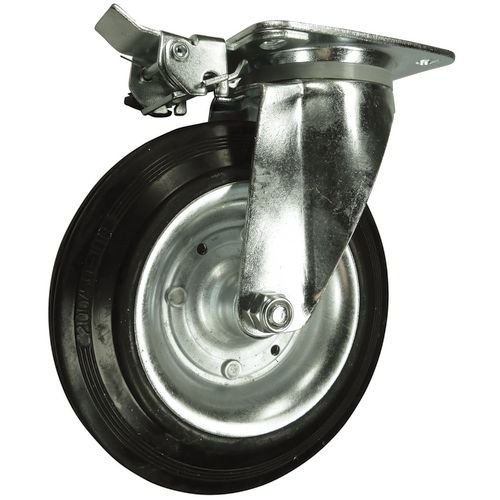 Waste Container Castor, 200mm Dia Swivel With 2 Directional Lock