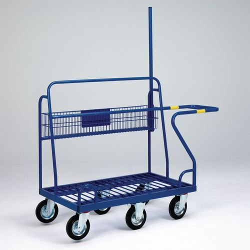 Large panel trolley with basket