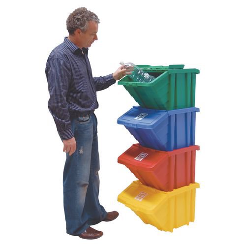 Large storage bins with hinged lids