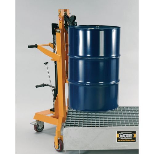 Heavy duty corner access hydraulic drum trolley