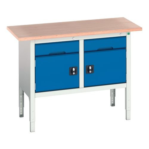 Verso Static Storage Bench 1250mm Long With 2 Drawers & 2 Cupboards