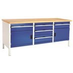 Cubio Storage Bench Mpx - H 840 X W 2000 X D 7502 Cupboards, 5 Drawers