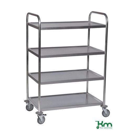Konga stainless steel shelf trolleys with 4 shelves 825 x 500mm