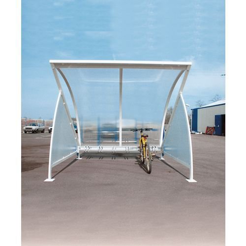 Moonshape modular cycle shelter with rack - Extension unit