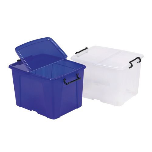 Clear containers with secure folding lids - 40L