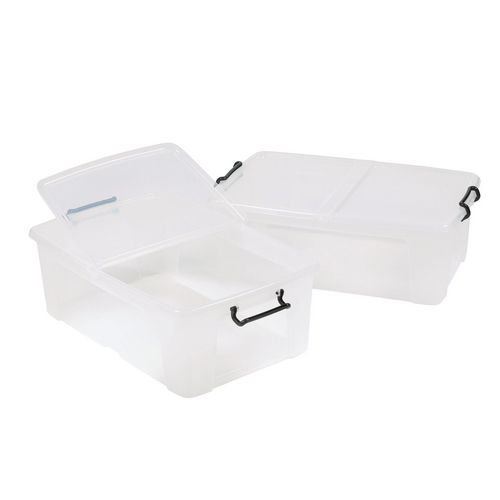 Clear containers with secure folding lids - 50L