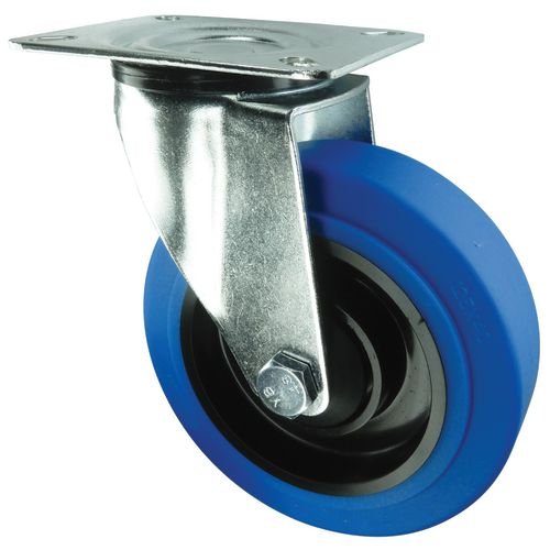 80mm Swivel Castor Plate Fixing - Rubber/Steel