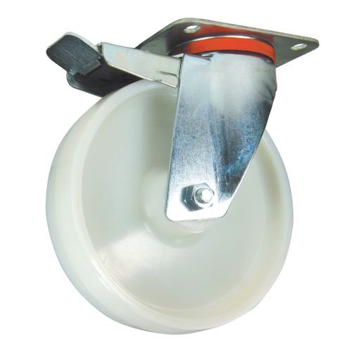 80mm Swivel Castor With Brake - Nylon/Steel
