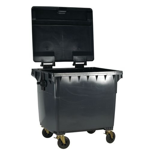 These extra large wheeled bins provide the perfect receptacle for large amounts of waste. Tough and durable, they can withstand adverse weather conditions and come with a lid to keep waste covered from the rain. Made from UV stabilised polyethylene, they are designed for long life, and have an extra large capacity of 1100 litres. This green bin also comes with wheels for easy manoeuvrability.