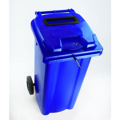 Two Wheeled Bin 240 litres (Blue) with Slot and Lid Lock *Non-Returnable*
