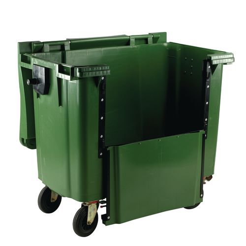Wheelie Bin with Drop Down Front 1100 Litre Green 377975 SBY22287 Buy online at Office 5Star or contact us Tel 01594 810081 for assistance
