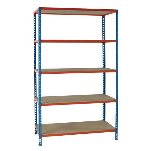 SBY22574 | Perfect for storing a range of different contents, this product is essential for all your shelving needs. This product is flexible to your needs, with shelves that can be adjusted without any difficulty, requiring no tools. Each shelf can take up to 175kg of weight, making them medium duty strength. The durable metal frame prevents any buckling or damage to the frame. The design is flat and compact, making sure that there is no problem with too much space being consumed by storage.