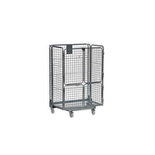 Large nestable 'A' frame roll container with mesh sides