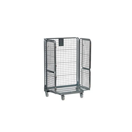 Large nestable 'A' frame roll container with mesh sides