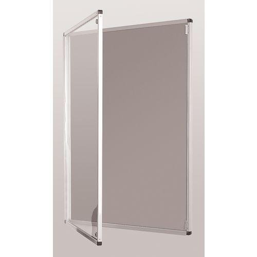Tamperproof lockable coloured felt office noticeboards - single - grey