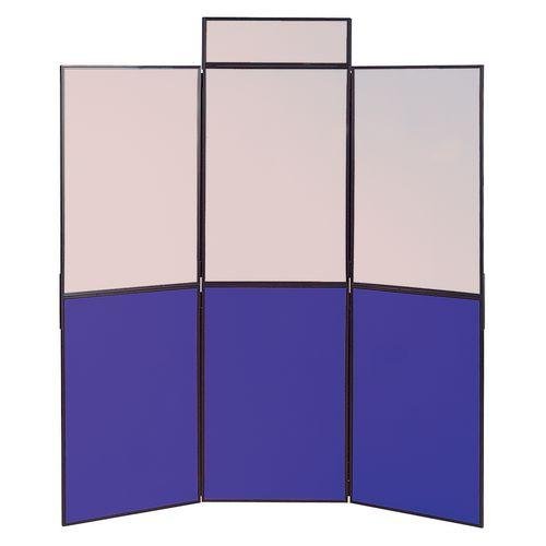 Lightweight folding display panel kit - 6 panel, grey and blue
