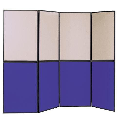 Lightweight folding display panel kit - 8 panel, grey and blue