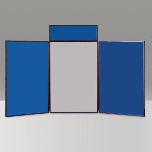 Lightweight table top display system, portrait - blue/grey