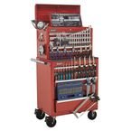 Tool Chest Combination 10 Drawer - Ball Bearing Runners - Red with 146 Pc Too