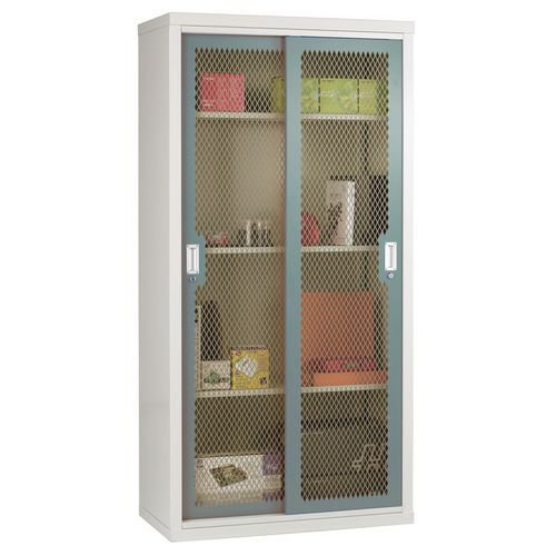 Sliding door cupboards - Mesh door 1830mm high, 915mm wide - Charcoal