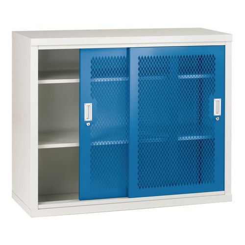 Sliding door cupboards - Mesh door  1020mm high, 1220mm wide - Blue