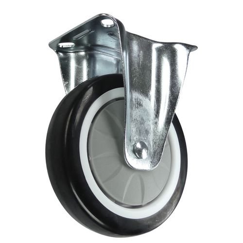 100mm Fixed Castor - Steel/Rubber Wxdxh: 135 X 148 X 80