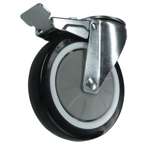 125mm Swivel Castor With Brake - Steel/Rubber Wxdxh: 158 X 140 X 62