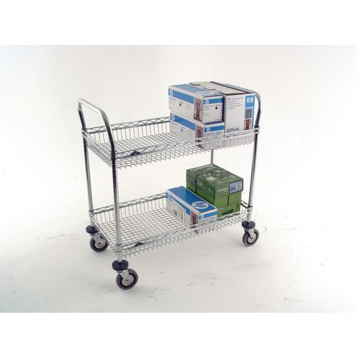 Chrome wire tray trolleys - Two tier trolleys