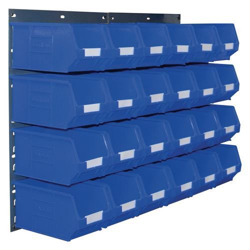 Wall mounted louvre panel and small parts bin kits