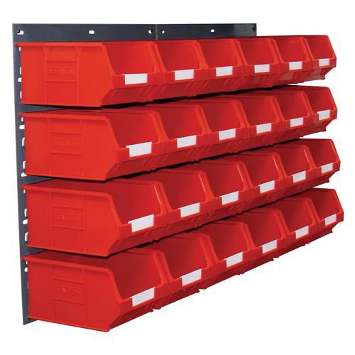 Wall mounted louvre panel and small parts bin kits