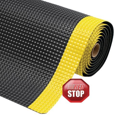 Anti Fatigue Mat With Slip Resistant Backing 910 X 610 Black / Yellow