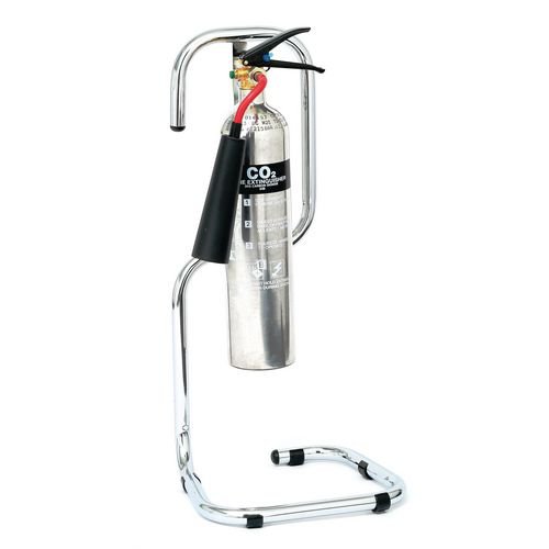Chrome fire extinguisher stands single