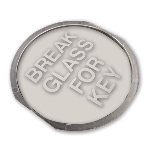 Break glass key holder Spare printed glass