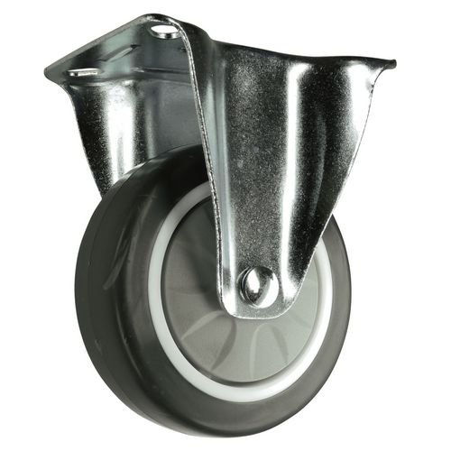 100mm Fixed Castor - Rubber Tyred