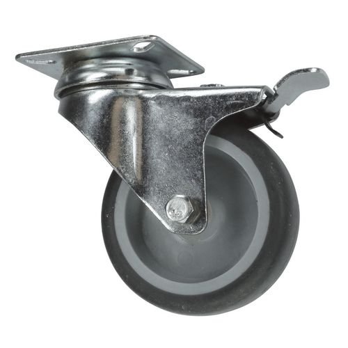 50mm Swivel Castor With Brake - Thermoplastic Rubber Tyre